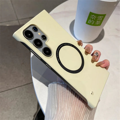 Luxury For Magsafe Thin PC Matte Frameless Phone Case For Samsung S26 S24 S25 Ultra Edge S23 FE S22 S21 S20 Plus Back Cover