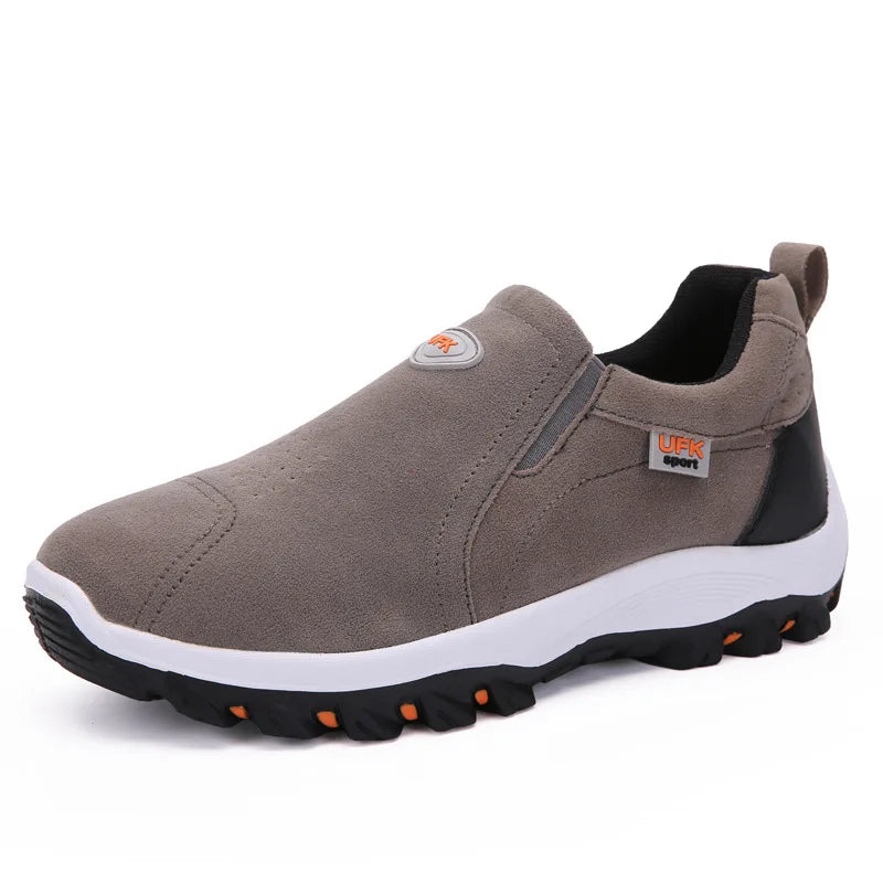 New Casual Shoes Men Sneakers Outdoor Walking Shoes Loafers Autumn Slip On Suede Leather Male Footwear Plus Size 48 49 50 MSH004