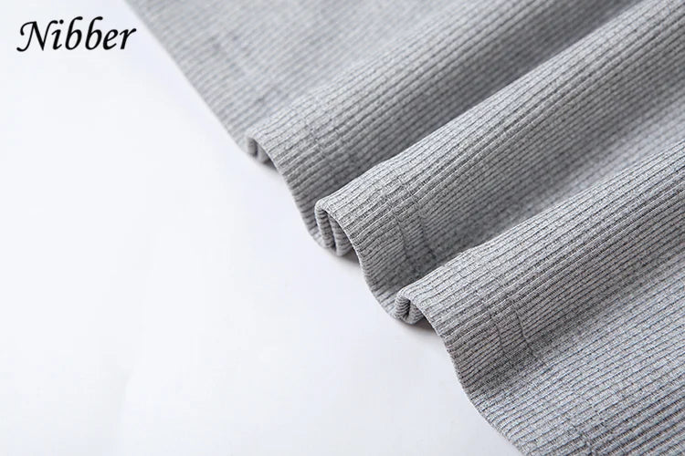 Nibber Ribbed Casual 2 Piece Set Women Tracksuit Sporty Square Collar Tank Tops+Shorts Suit Streetwear Simple Matching Outfits
