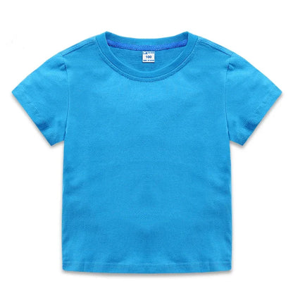Summer Kids Tops Tees Baby Kids Tshirts Blouse Clothes 24M 2-10Years 10 Colors Solid Children T-shirt for Boys Girls Cotton