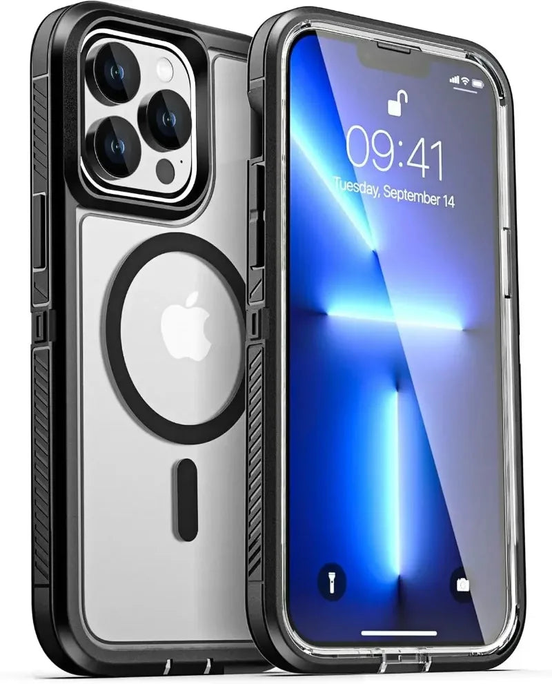 Luxury Ott Magnetic Armor Cases for IPhone 17 16 15 14 Plus 13 12 11 Pro Max Box Shockproof Charging Heavy Duty Protect Cover
