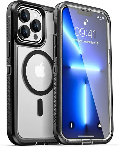Luxury Ott Magnetic Armor Cases for IPhone 17 16 15 14 Plus 13 12 11 Pro Max Box Shockproof Charging Heavy Duty Protect Cover