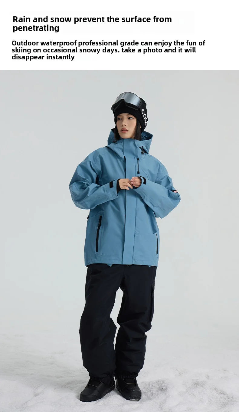 Hard Shell Ski Jacket – Waterproof 3 Layer Durable Winter Coat for Snowboarding Women