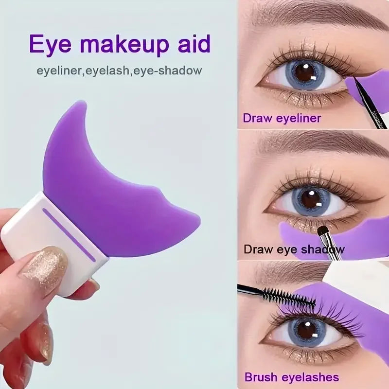 Silicone Eye Makeup Auxiliary Tool - Multi-functional Mascara/eyeshadow/eyeliner, Reusable, Suitable for Beginners' Eye Makeup