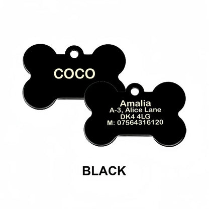 Personalized Pet ID Tag for Dogs & Cats - Deep Engraved Aluminum Collar Nameplate with Free Engraving |  Address, Number
