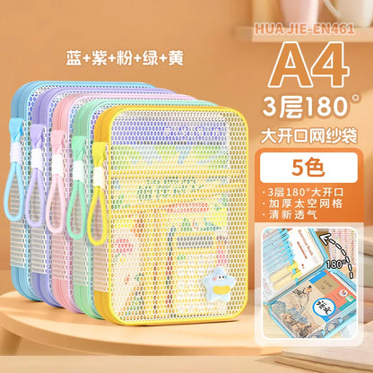 Zipper Document Bag | Portable File Bag with Multi-Layer Compartments, Large Capacity Organizer