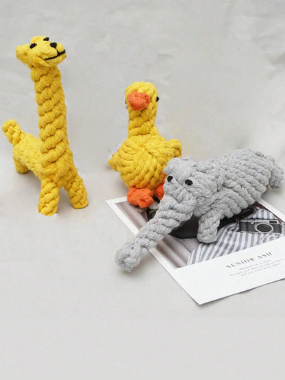 Hot rope knot grinding teeth resistant hand-woven animal cotton rope small and medium-sized dog pet dog toys