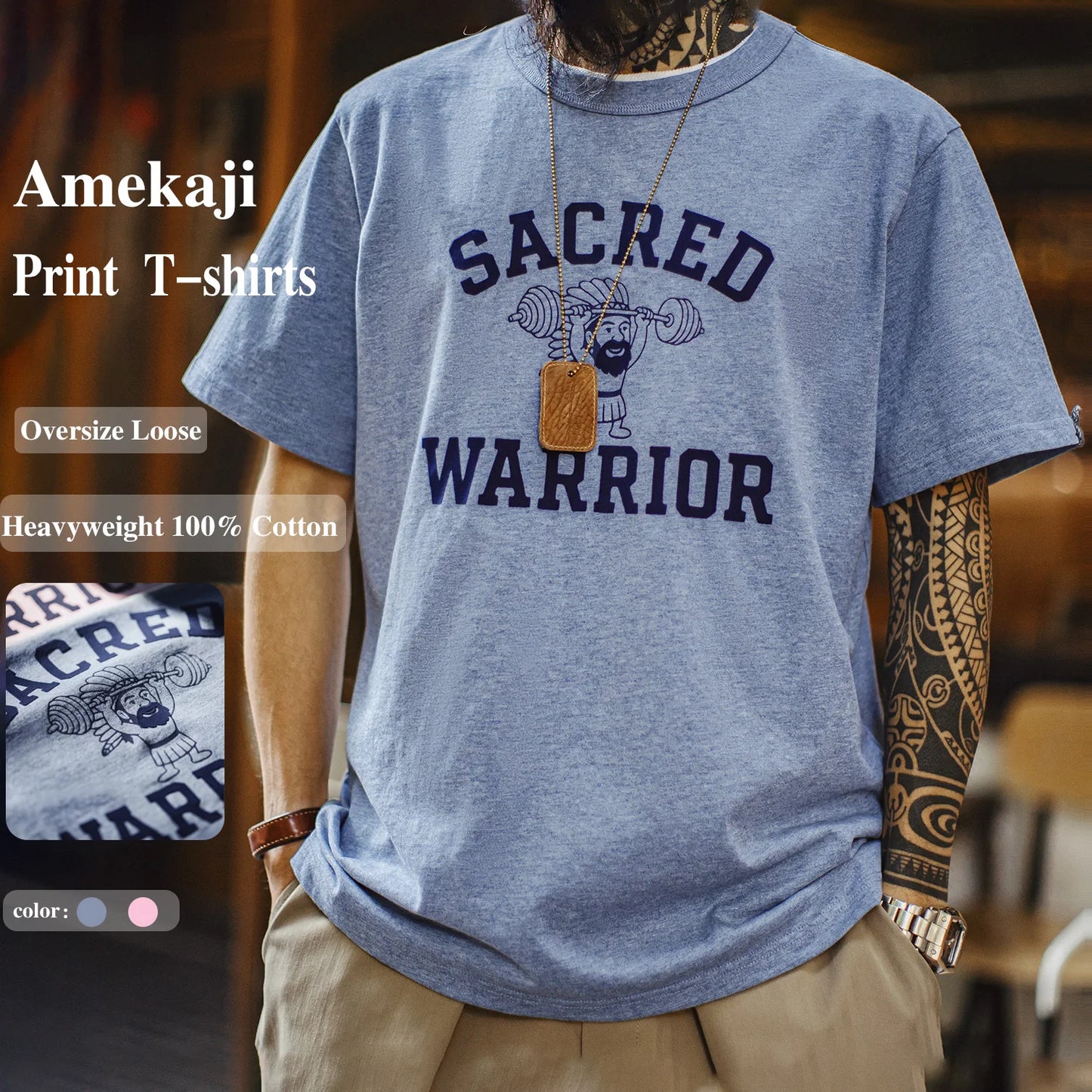 Maden Summer Men T-shirt Amekaji Oversize Loose Workwear Cargo Outdoor Classic Short Sleeve Tees men's Retro Print Clothing