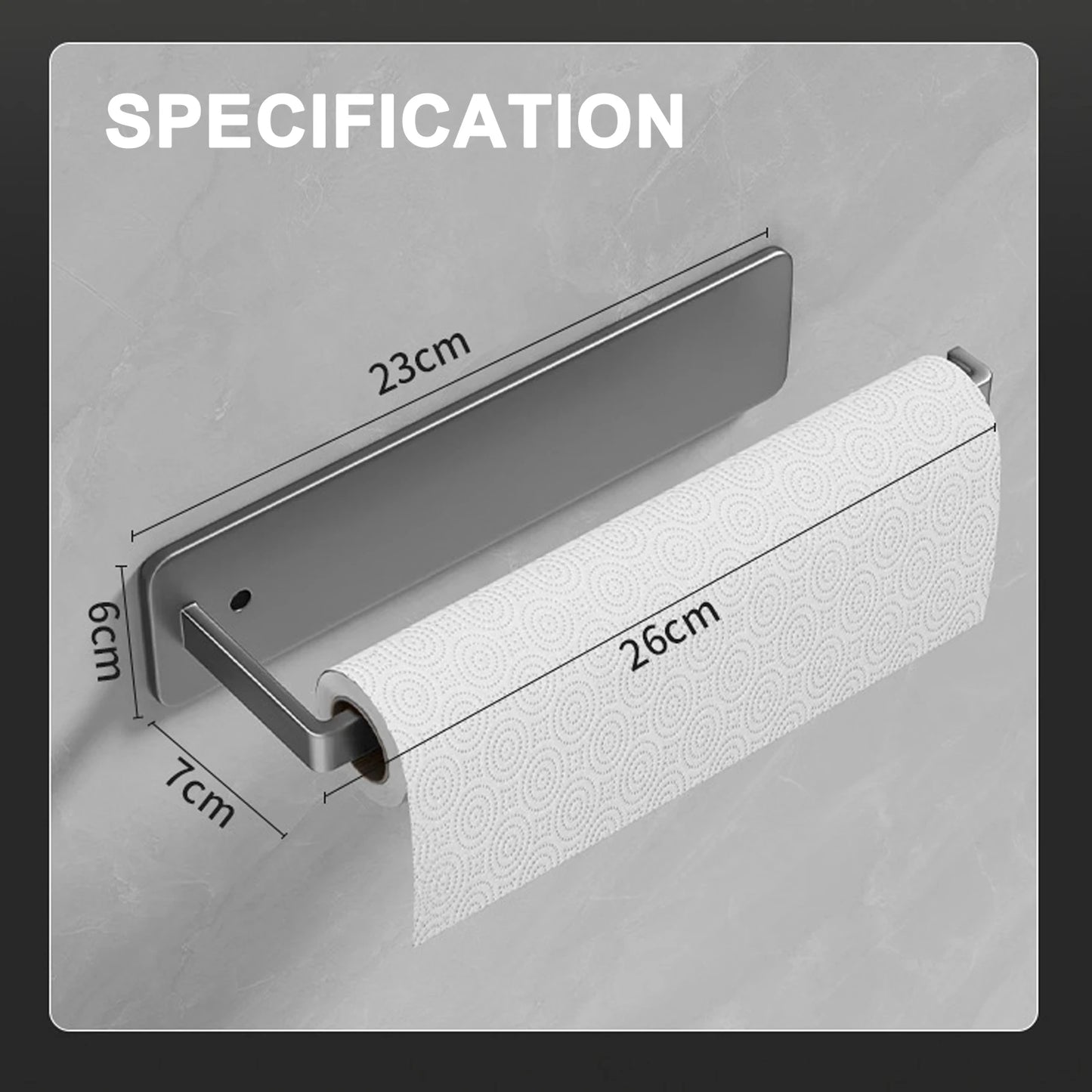 Paper Towel Holder - Adhesive Tissue Hanger & Toilet Paper Dispenser | Kitchen Towel Rack