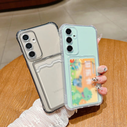 Case For Samsung Galaxy S25 Edge S26 S22 S23 S24 Ultra S24 S25 FE A57 A37 A17 A56 A55 A54 A15 A36 A26 Card Bag Clear Phone Cover