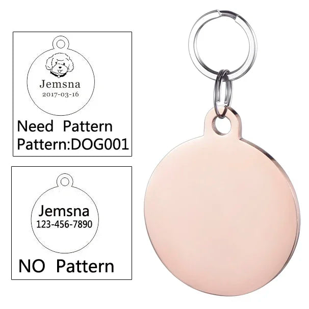 Dog ID Tag Free Engraving Name Tel Cat Collar Harness Pendant Clothes Accessories For Pet Custom Puppy Kitten Leash Pet Supplies