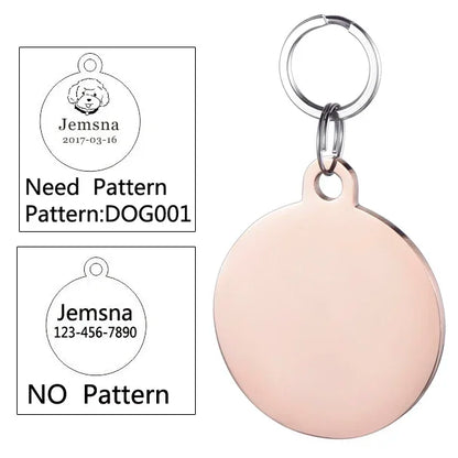 Dog ID Tag Free Engraving Name Tel Cat Collar Harness Pendant Clothes Accessories For Pet Custom Puppy Kitten Leash Pet Supplies