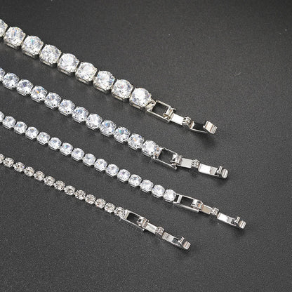Luxury Crystal Tennis Bracelet Hip Hop Bracelet for Men Homme Trendy Punk Zirconia Couple  Chain on The Hand Streetwear Jewelry