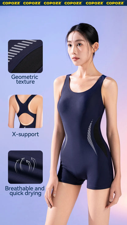 COPOZZ Woman One-Piece Swimsuit Solid Beach Sleeveless Hollow Out U Collar Summer Female Suits Surfing Sport Adult New Swimsuit
