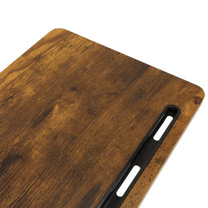 C Shaped Side Table – Mobile Coffee Table With Wheels | Adjustable Height Wooden Storage