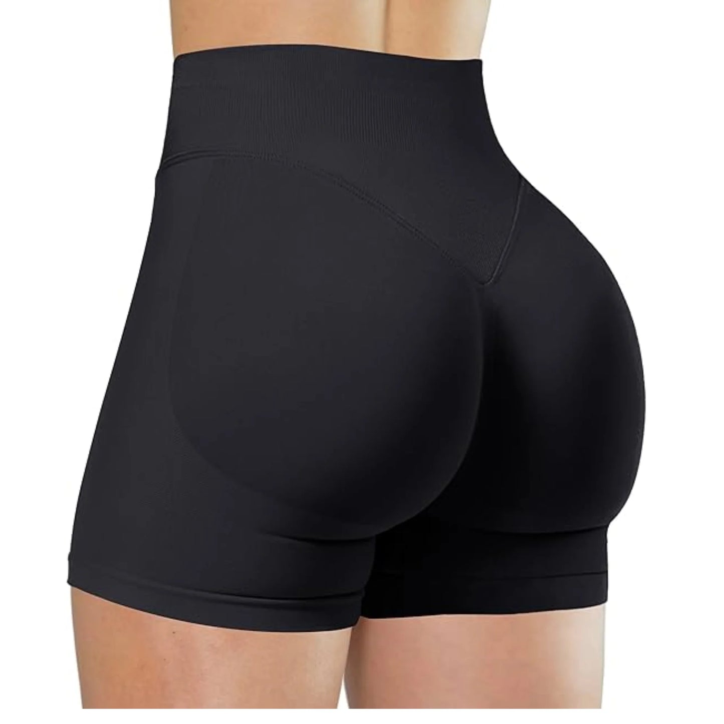 High Waisted Yoga Shorts – Comfortable Solid Color Fitness Pants for Women