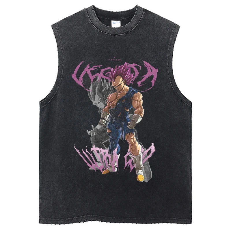 Dragon Ball Anime GYM Sleeveless Tshirt Vintage Sports Tank Tops Streetwear Sleeveless Graphic Harajuku Cotton Vest T-Shirts