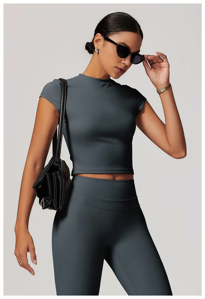 Women Yoga Top - Breathable Short Sleeve Shirt | Quick Dry Gym Top, Lightweight