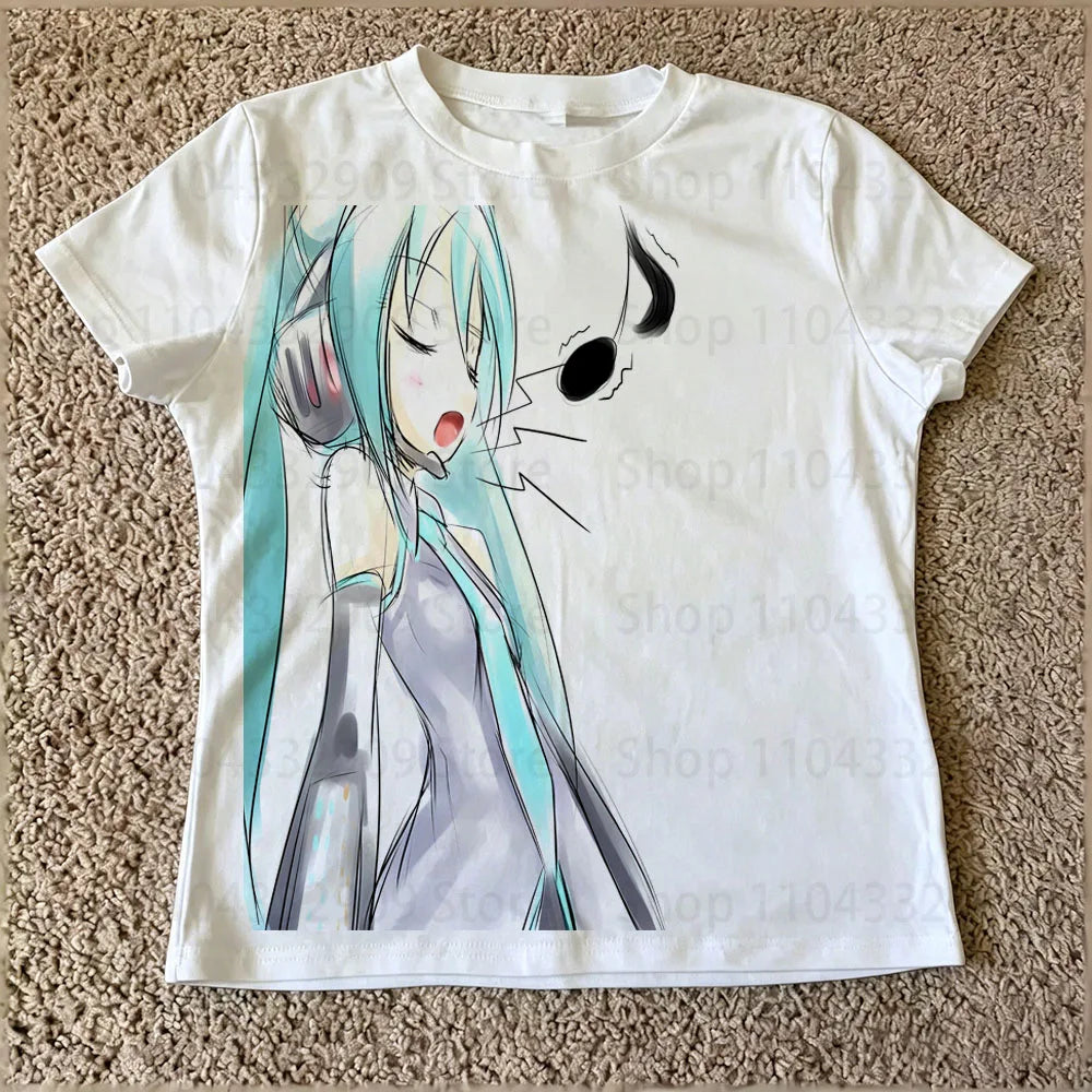 Emo Star Girl Y2k Tops Woman Clothing 90s Vintage Clothes for Women Gothic T-shirt Women's Cropped Graphic Tees Y2k Top Kpop