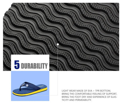 High quality Big Size Hot Sale Flip Flops Men Summer Beach Slippers Men Fashion Brand Breathable Casual Men Slippers Black Blue