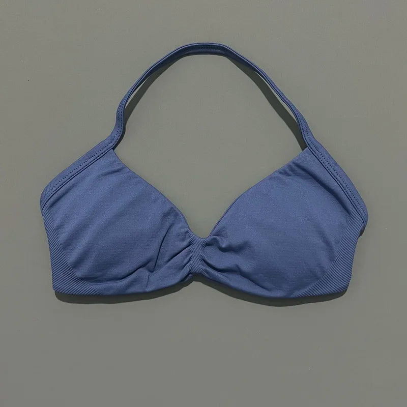 Impact Sports Bra - Seamless Yoga Halter Top for Women | High Support Fitness Workout Bra