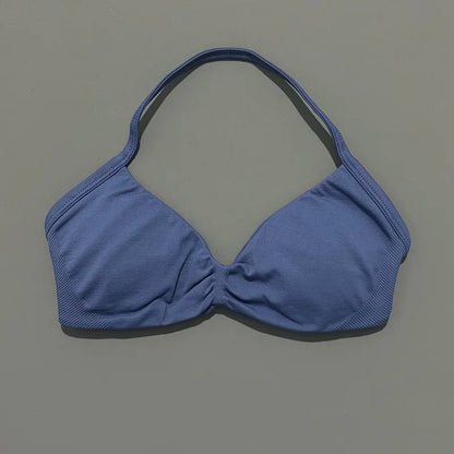 Impact Sports Bra - Seamless Yoga Halter Top for Women | High Support Fitness Workout Bra