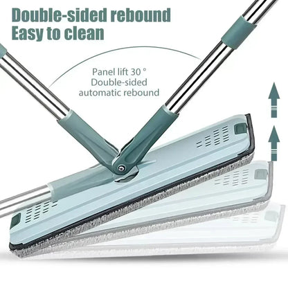 Flat Squeeze Mop with Bucket - Easy Wring Microfiber Floor Cleaner for Hardwood  Laminate