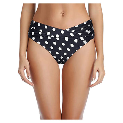 Women's Various Patterns Classic High Quality Low Waist Ruched Bikini Panties Fashionable Summer Thin Comfy Swimsuit Briefs