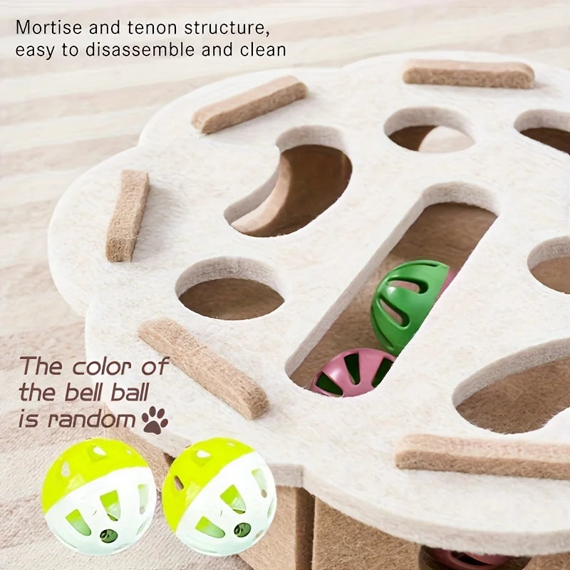 Interactive Cat Toy - Maze Tunnel  Bell for Playtime  Mental Engagement - ZOOMNSTORE