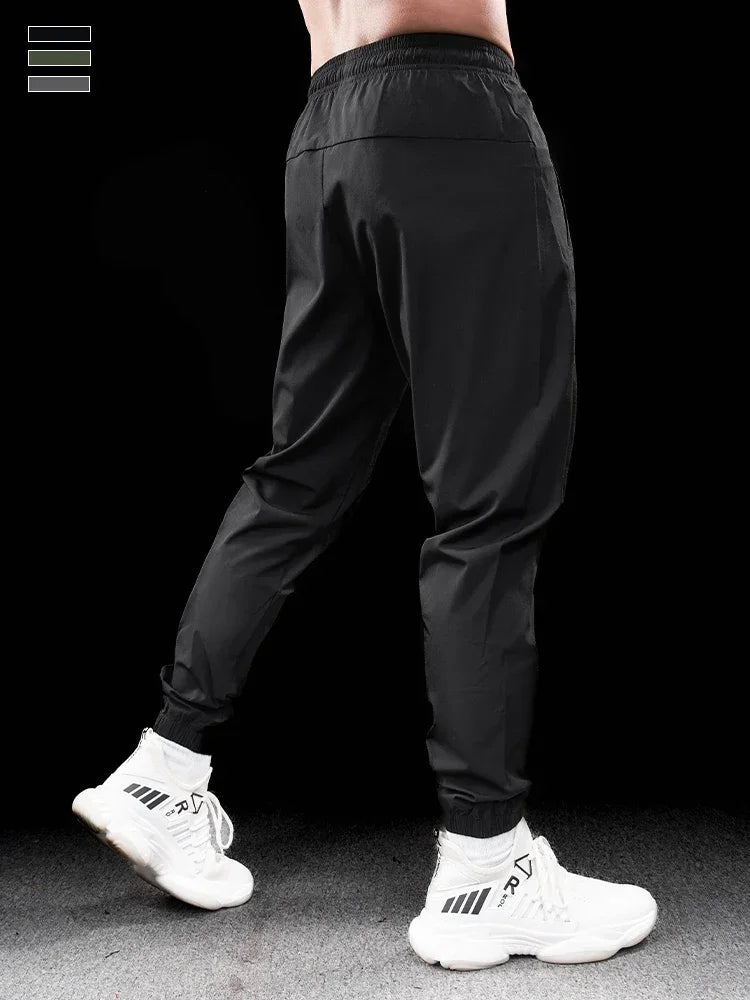 Men Running Trousers - Loose Fit Sports Fitness Pants With Elastic Waist Band