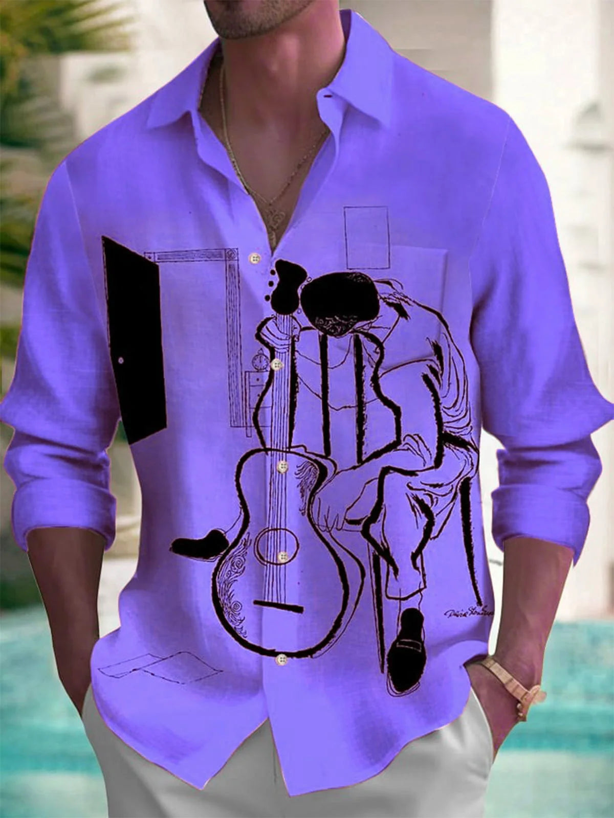Men's shirts, button down shirts, casual shirts, spring and summer, printed long sleeves, daily, fashionable, comfortable