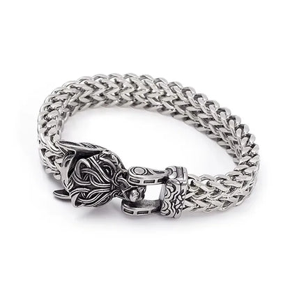 Fashion Vintage Viking Wolf Head Bracelet 316L Stainless Steel Cool Biker Animal Bracelets Party Charm Amulet Jewelry Wholesale