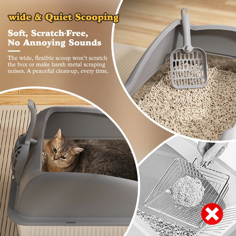 XL Stainless Steel Cat Litter Box with Lid - Easy Clean Odor-Free Anti-Leakage - ZOOMNSTORE