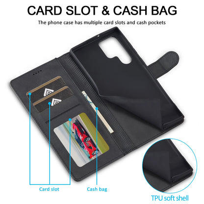 Business Leather Case for Samsung Galaxy S26 S25 Ultra S24 S23 FE S22 S21 S20 S10 Plus Note 20 + Flip Wallet Card Holder Cover
