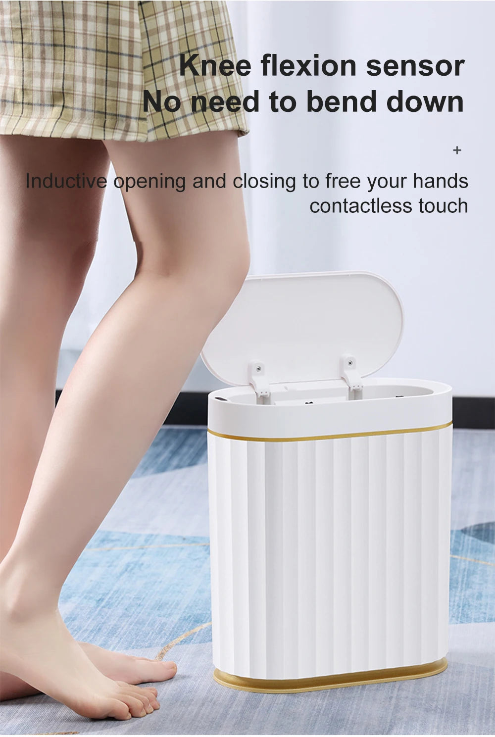 Smart Home Automatic Sensor Trash Can - Waterproof Kitchen Bathroom Wastebasket