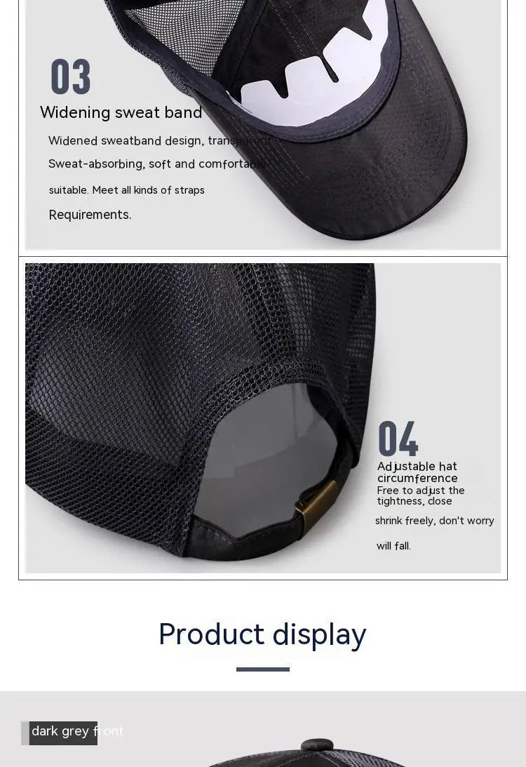Oversize Big Head Man Plus Size Baseball Cap Spring Summer Thin Fabric Mesh Sun Hat Male Snapback M 55-59cm L 60-64cm