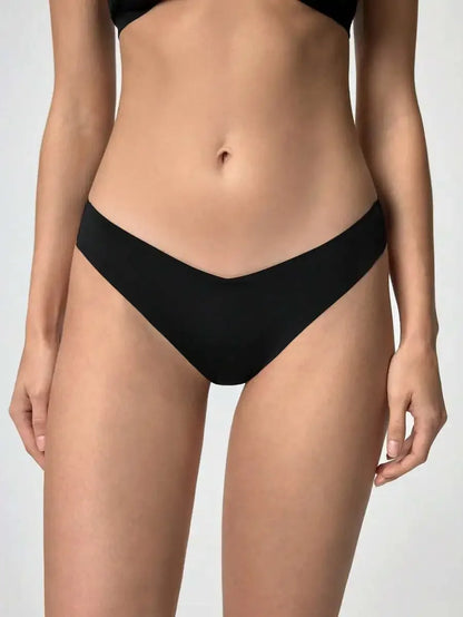 Seamless Thong Panties For Women, Breathable Comfortable High Elasticity Solid Color Quick Dry Daily Wear