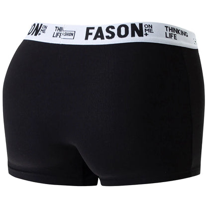 4/10 Piece Men's And Teenagers' Four Season Black Basic Versatile Elastic Waisted Underwear Boxer Shorts Plus Size Sport Shorts