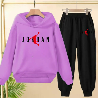 Children's Sportswear Set with Hoodie Sweatshirt And Long Pants Suitable for Kids Aged 3-13 Years Old for Engaging in Sports
