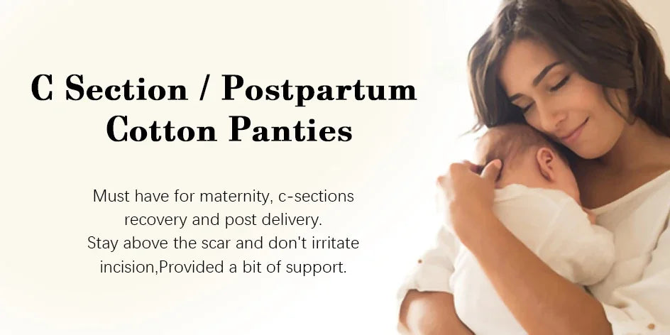 POKARLA Women Soft Cotton Underwear Comfortable No Muffin Top Briefs Female High Rise Belly Control Panties Sets Black Plus Size