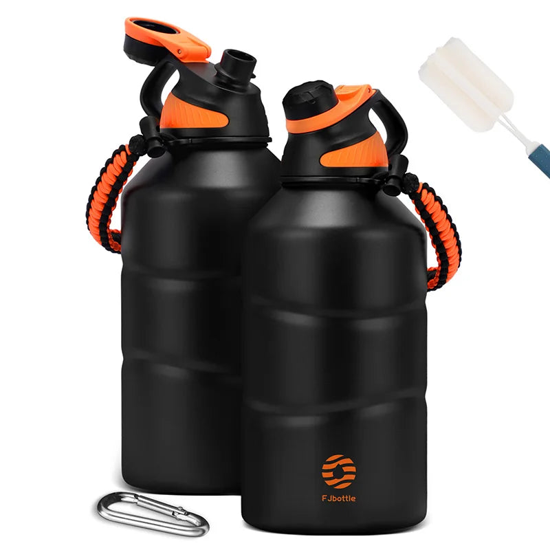 FEIJIAN Thermos Bottle 1.9L Large Capacity Stainless Steel Thermal Water Bottle Cold and Hot Vacuum Flask With rope Gym