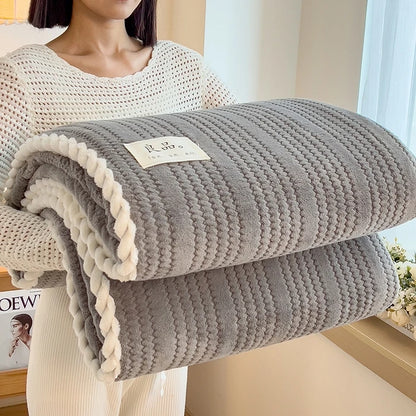 King Size Plaid Throw Blanket - Winter Sofa Comforter