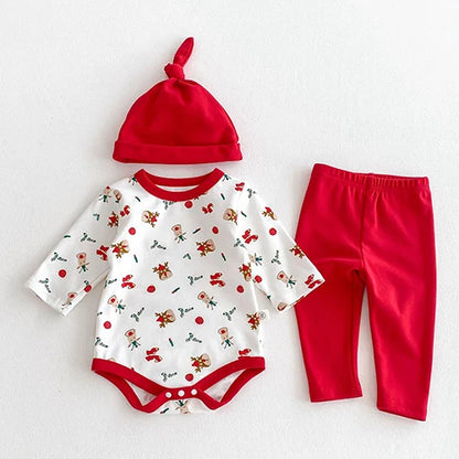 Christmas Baby Clothes – Newborn Bodysuits & Infant Jumpsuit Set With Cartoon Pattern