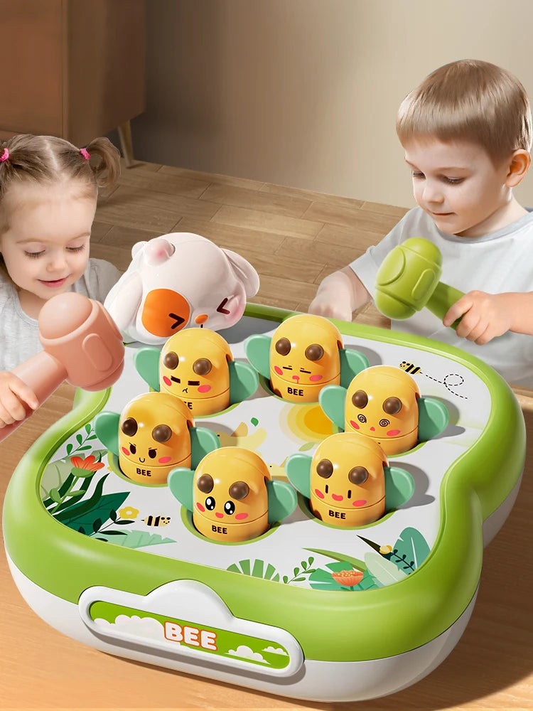 Baby Mole Hammer Whack Toy Kids Cute Animal Hand Percussion Sound Educational Sensory Develop Toys for 3 Year Children Gifts