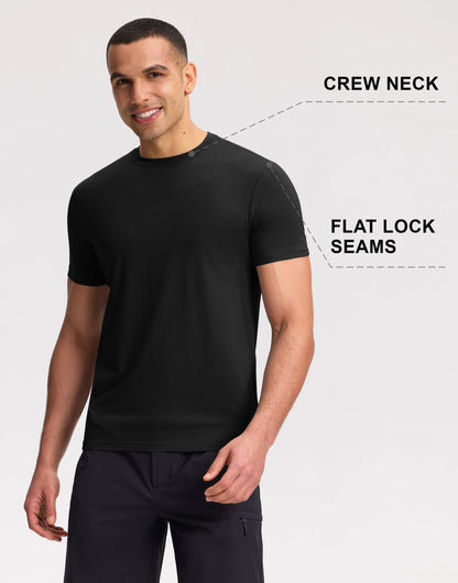 Pioneer Camp Men's T-Shirt Bamboo Viscose Ultra Soft Plain Male Shirts Cooling Crew Neck Casual Basic Tee Shirt Undershirt