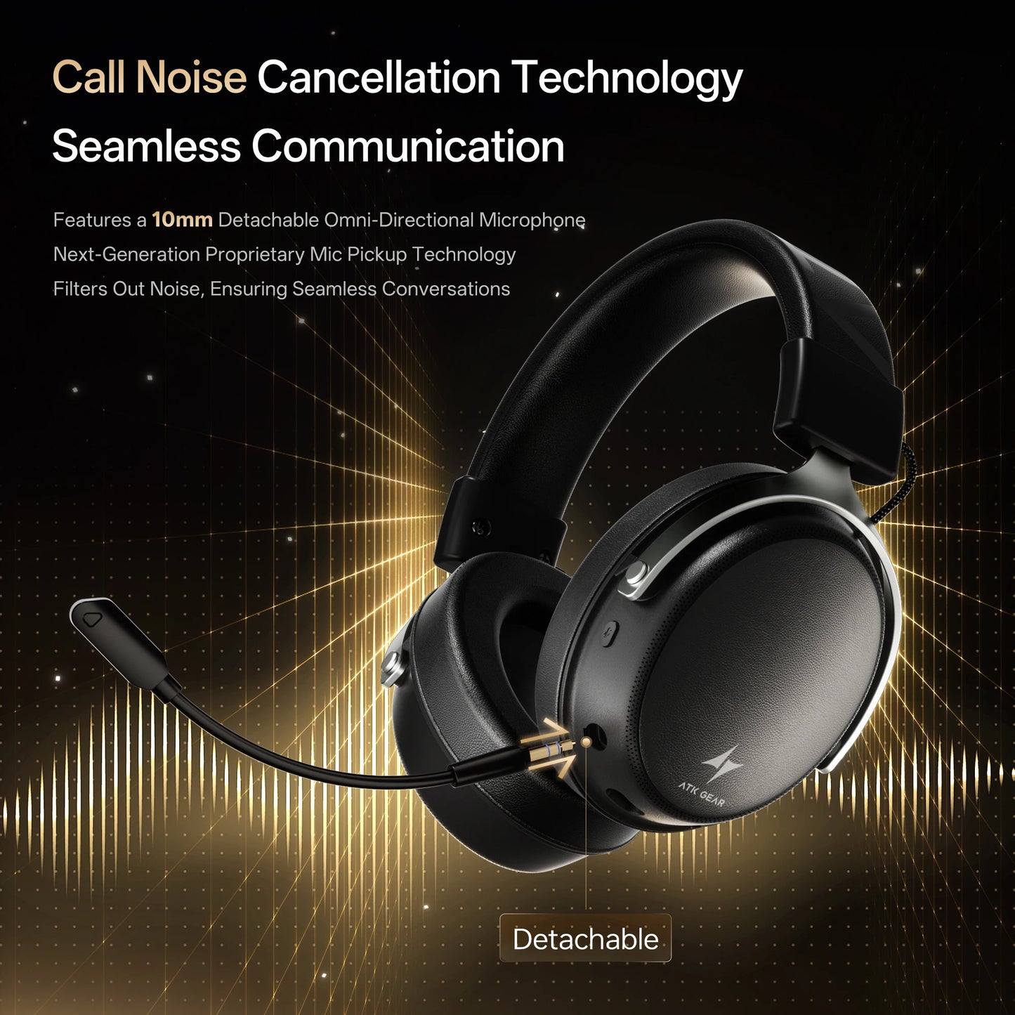 ATK N9 2.4GHz Wireless Gaming Headset with Mic for PS5 PS4 PC Mac Playstation Bluetooth Gaming headphone with Microphone