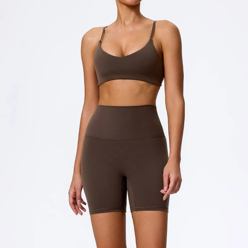 Women Sports Set – Summer Two Piece Gym Outfit With High Waist Leggings & Sleeveless Top