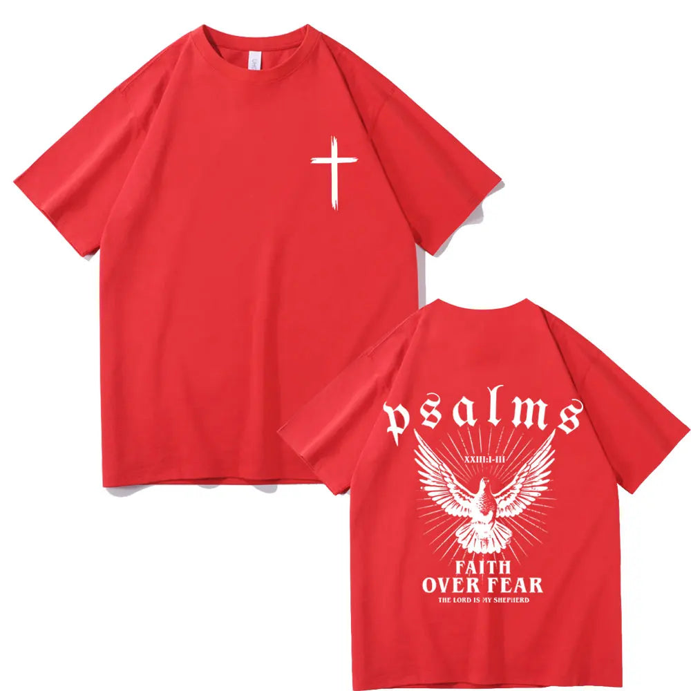 Faith Over Fear Dove T-Shirt - Casual Oversized Cotton Tee for Men  Women - ZOOMNSTORE