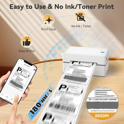 Marklife Thermal Printer D100 Portable Bluetooth Small Shipping Wireless 4X6inch Label Printer Support Android Mac iOS Windows