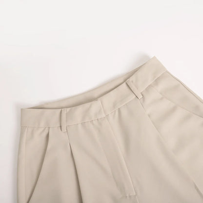 Classic Formal Straight Leg Pants Spring and Summer Women's Versatile Casual Wear Loose Fit Office Tourism Darp Wide Leg Pants